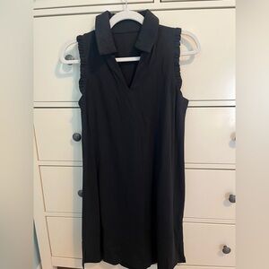 SSYS Sleeveless Black Collared Dress